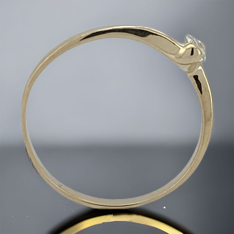 Anillo Oro 10k Compromis O Promesa Brillante Ruso Slim