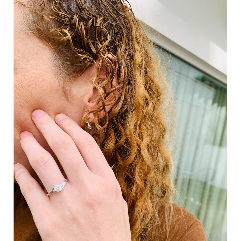 Anillo Compromiso Oro 10k Con Moissanitas 0.55ct Certificado