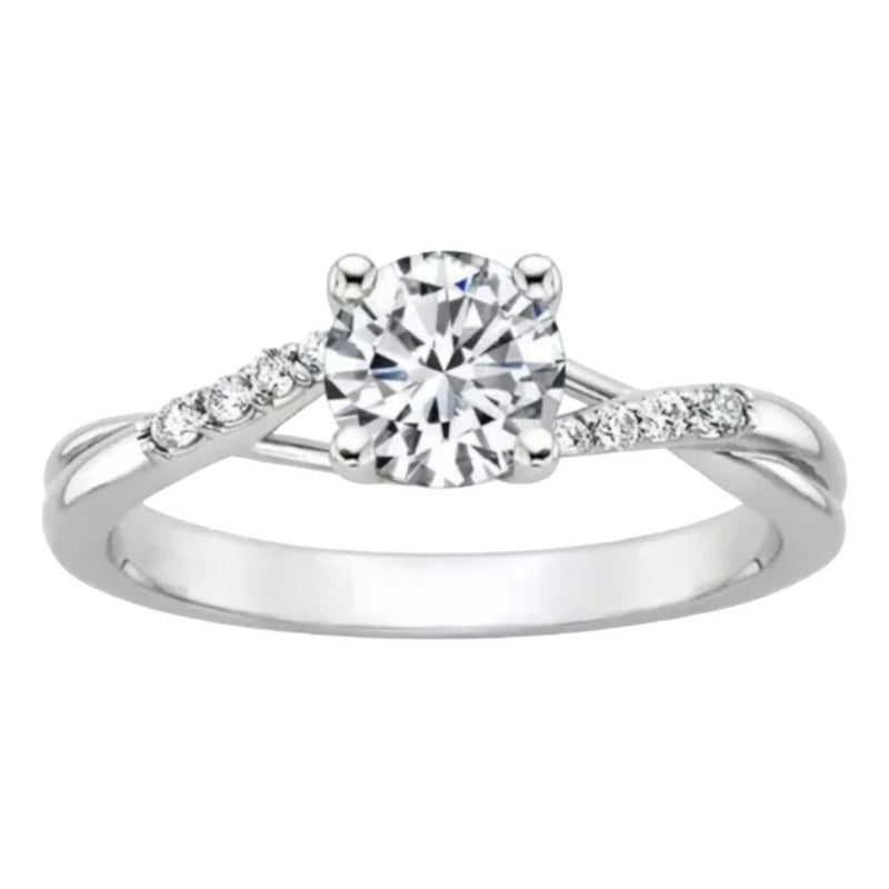 Anillo Compromiso Oro 10k Brillante Ruso Modelo Barcelona