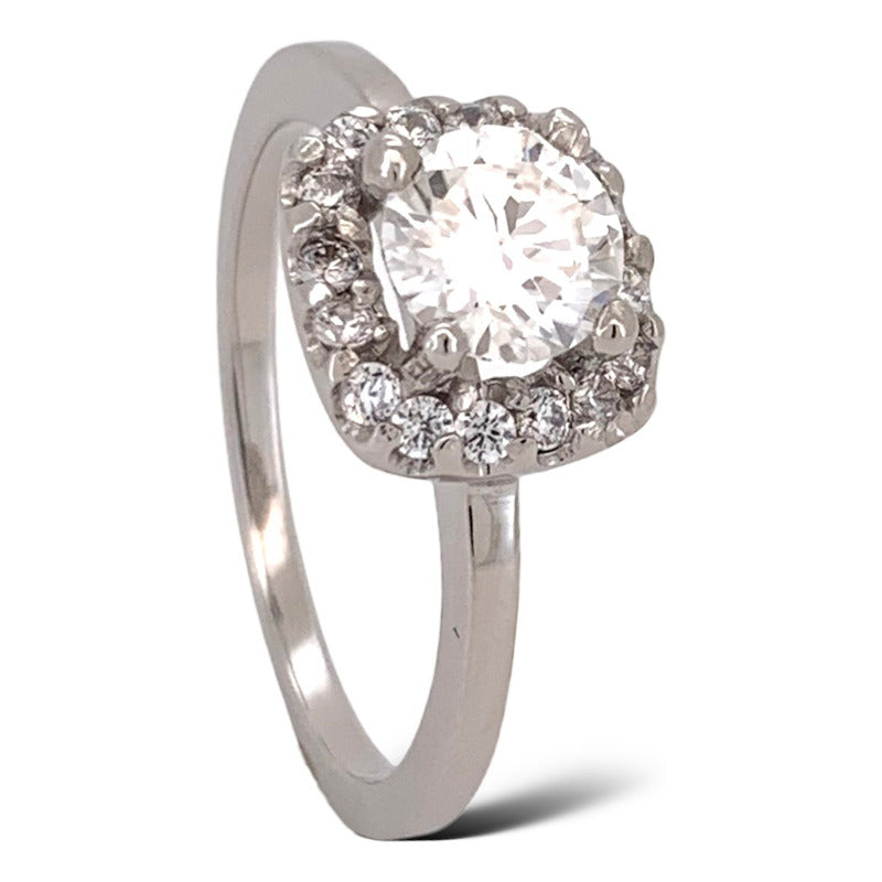 Anillo Compromiso Halo 18kt Moissanitas 1.04ct Certificado