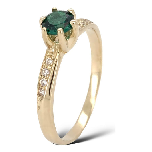 Anillo Compromiso Oro 18k Con Esmeralda Modelo Fénix Dama 2