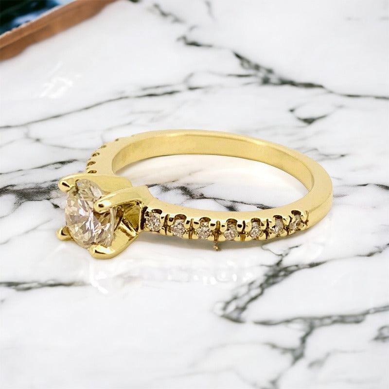 Anillo De Compromiso Oro 14k Moissanitas 1.28ct Arz