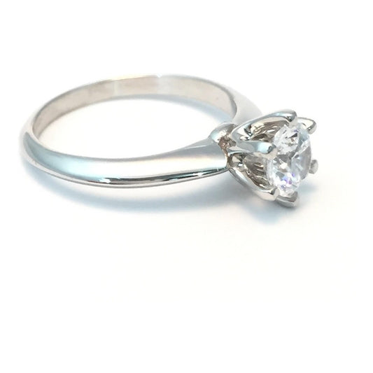 Anillo Compromiso Oro 18k  Brillante Corte Diamante Cz
