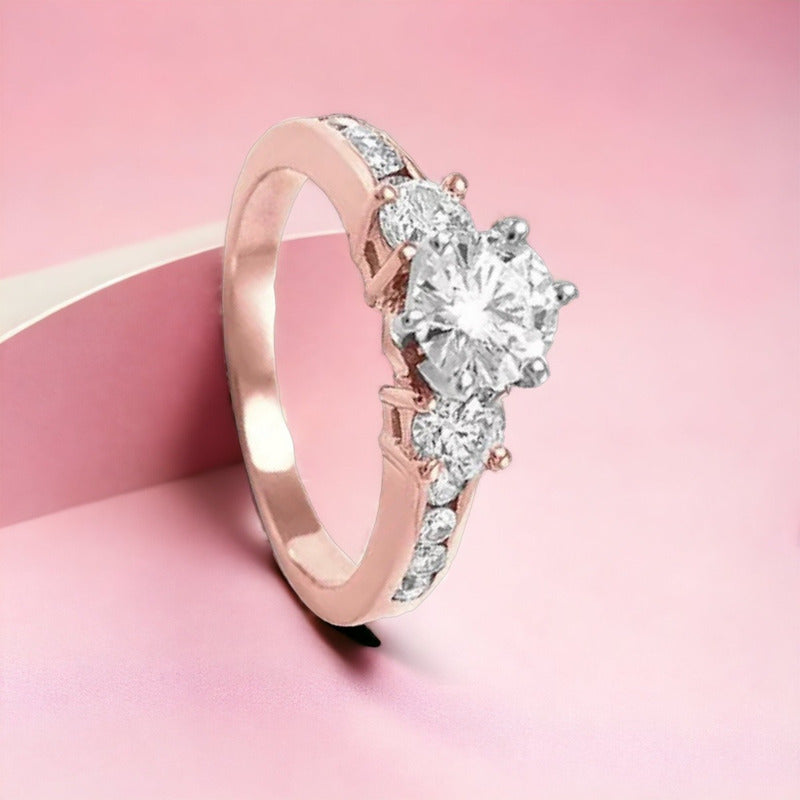 Anillo Compromiso Oro 14k Zirconia Vermij Joyeros Paris.