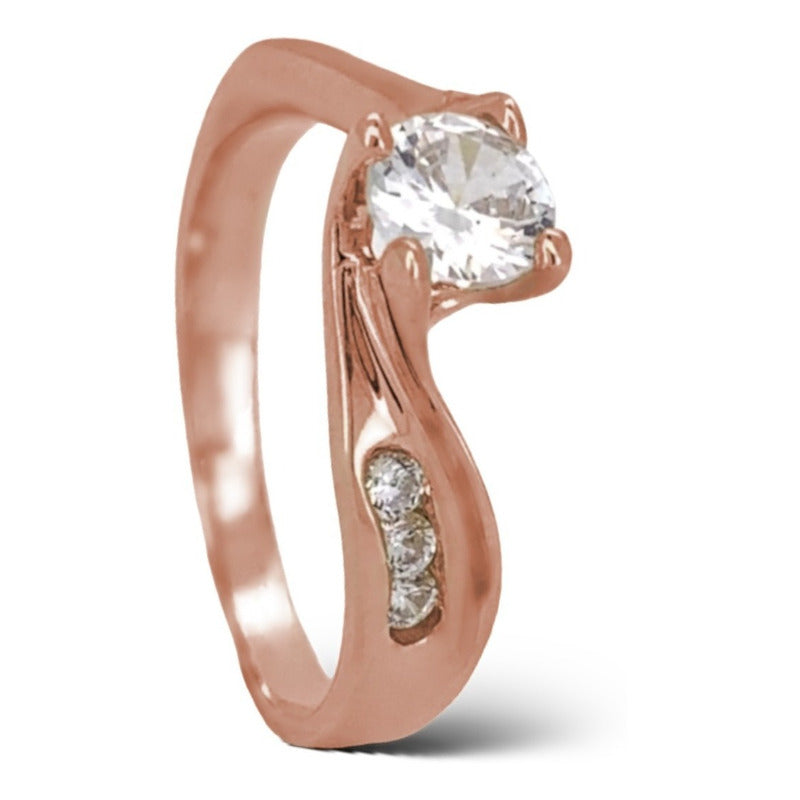 Anillo Compromiso Oro Rosa 10k Aria Video Cz