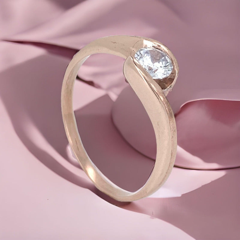 Anillos De Compromiso Oro 10k Brillante Cz Lady