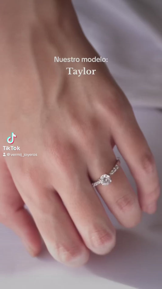 Anillos Compromiso Oro 14k Con Brillante Ruso Taylor