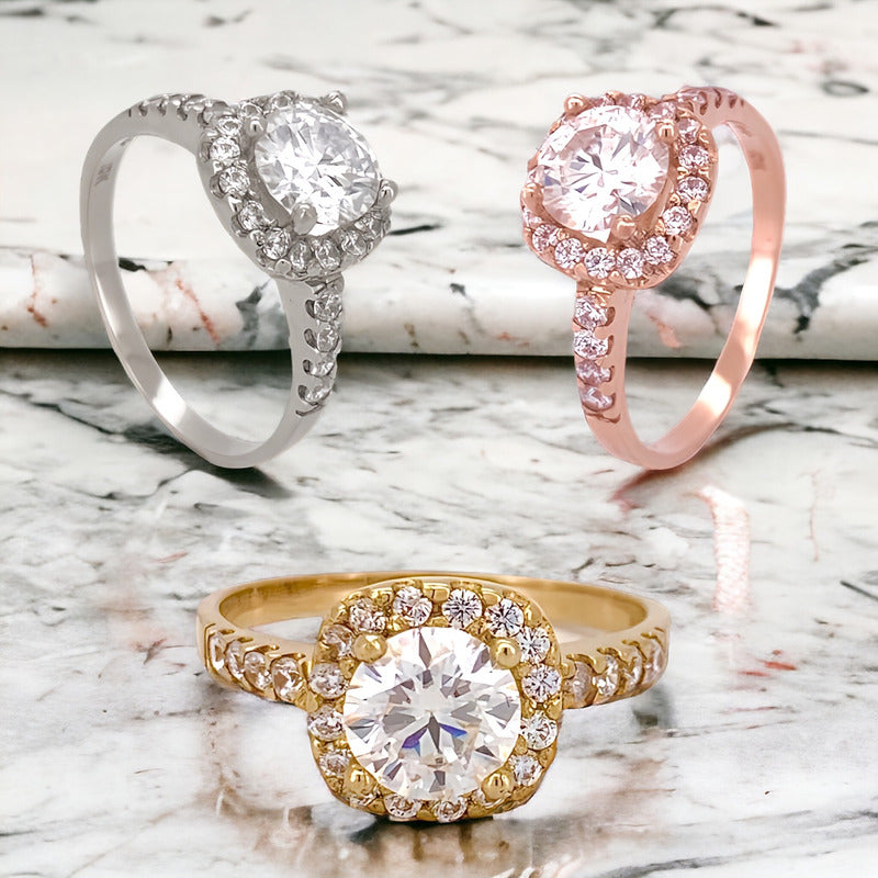Anillos Compromiso Oro 18k Diamantes Creados Certificado Igi