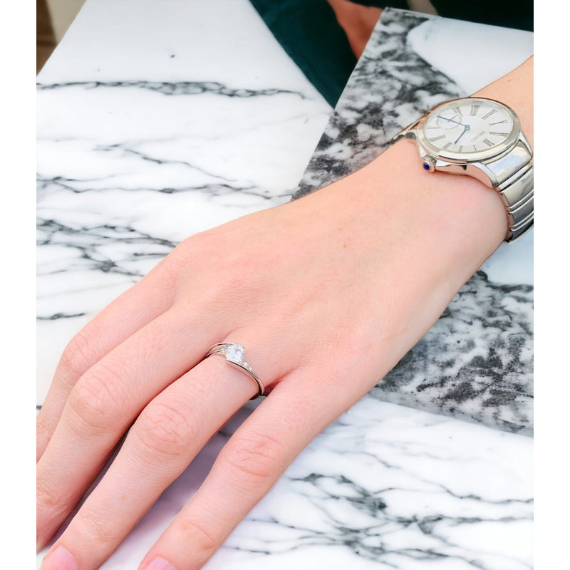 Anillo Compromiso Oro 14k Zafiro Y Diamantes Vermij
