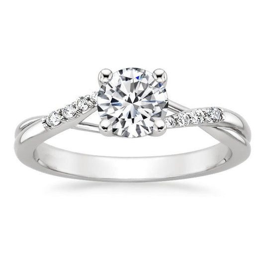 Anillo Compromiso Oro 14k Diamante 0.25ct Laterales 0.12ct