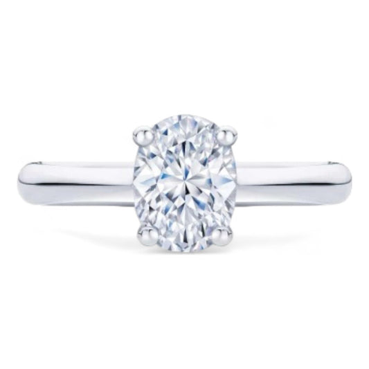 Anillo Compromiso Oro 14k Diamante Oval Creado Certifica Igi