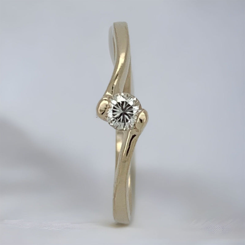 Anillo Oro 18k Compromis O Promesa Moissanita 0.15ct Slim