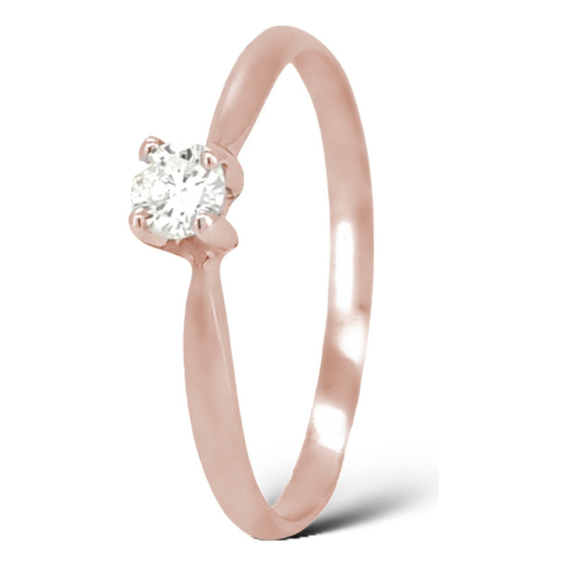 Anillo De Compromiso Oro 14k Diamante Natural .15ct