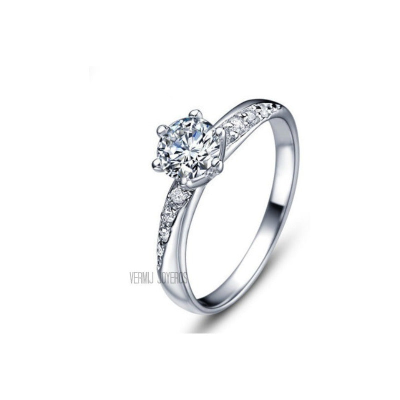 Anillo Compromiso Oro 14k 0.65ct De Diamante Natural G-h Vs