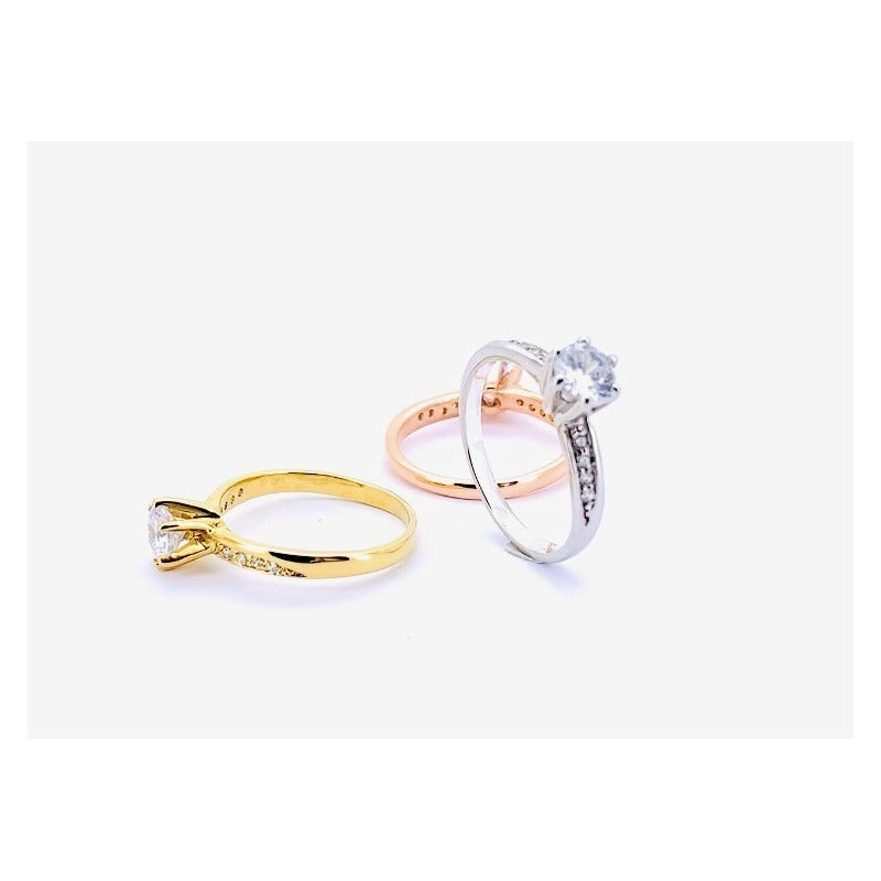 Anillo Compromiso Oro 14k 0.55ct De Diamante Natural G-h Vs