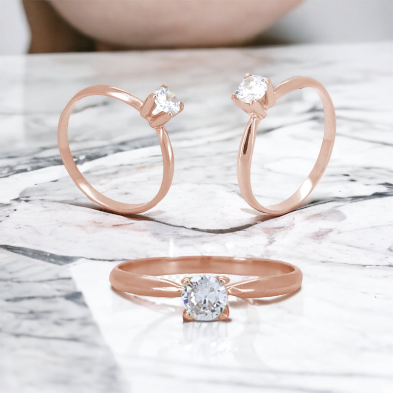 Anillo De Compromiso Oro 10k Con Moissanita 0.25ct