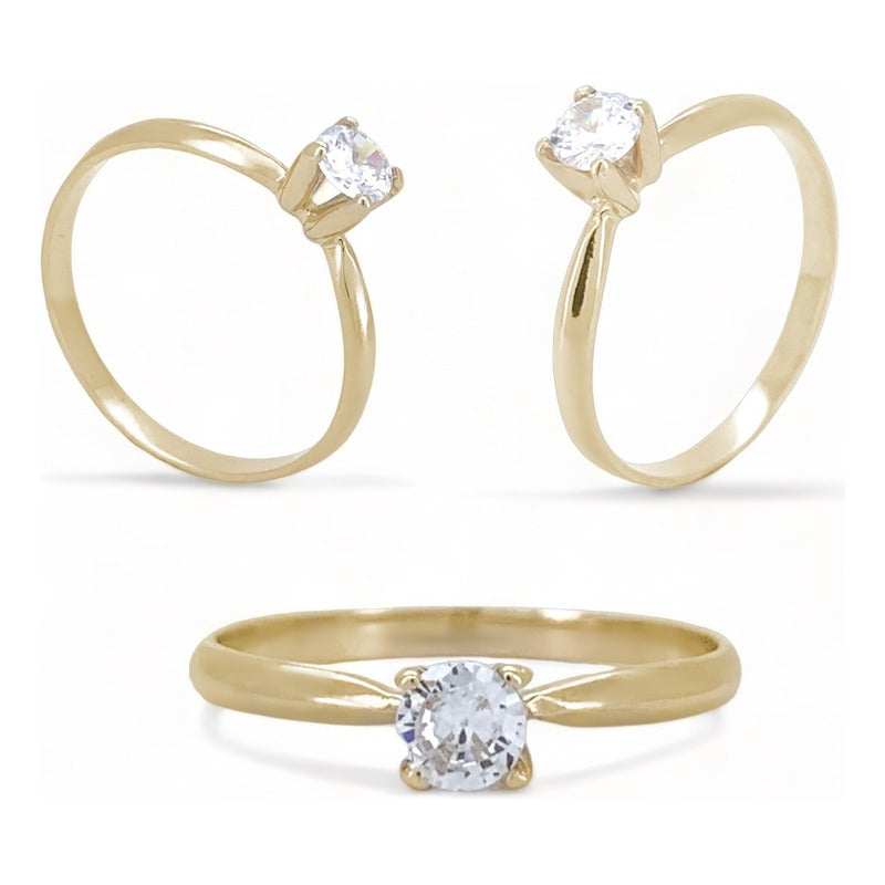 Anillo De Compromiso Oro 18k Diamante Natural .15ct