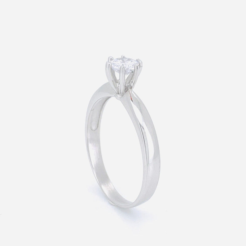 Anillo De Compromiso Oro 14k Diamante Natural .50ct