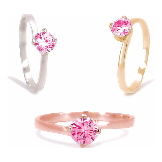 Anillo Compromiso Oro 14k Con Rubí De 0.50ct Twist