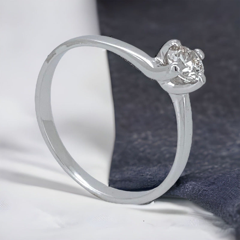 Anillo De Compromiso Oro 14k Diamante Natural .33ct