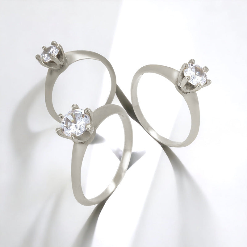 Anillo Compromiso Oro 18k Diamante Creado Certificado Igi Vr