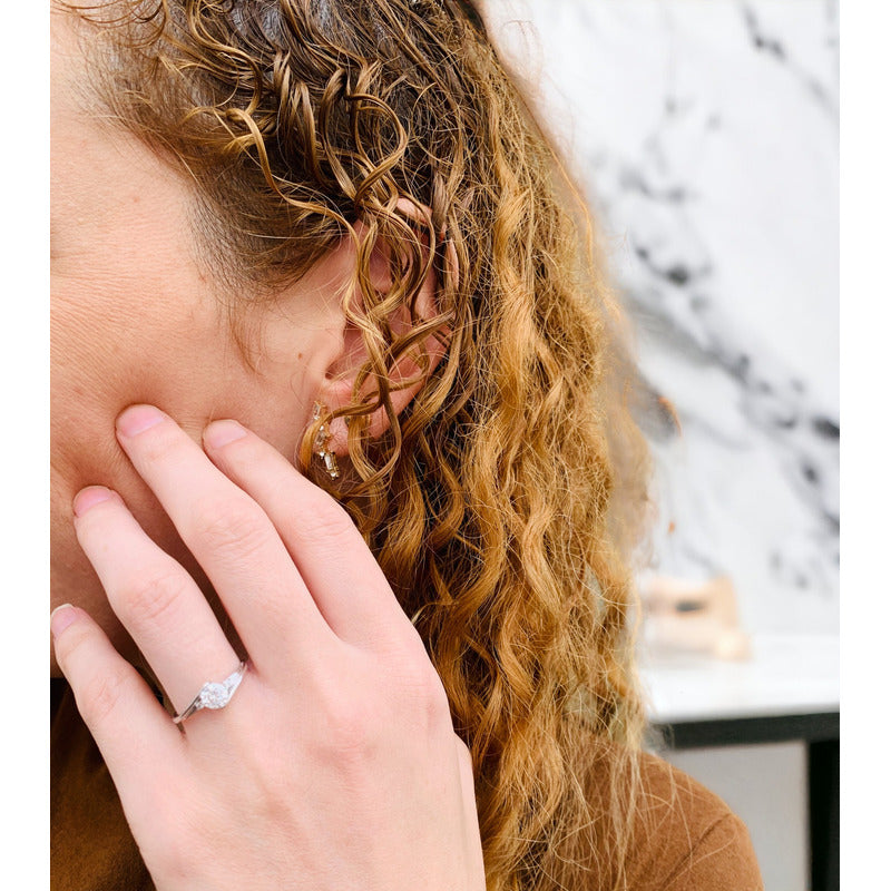 Anillo Compromiso Oro 14k Zafiro Y Diamantes Vermij