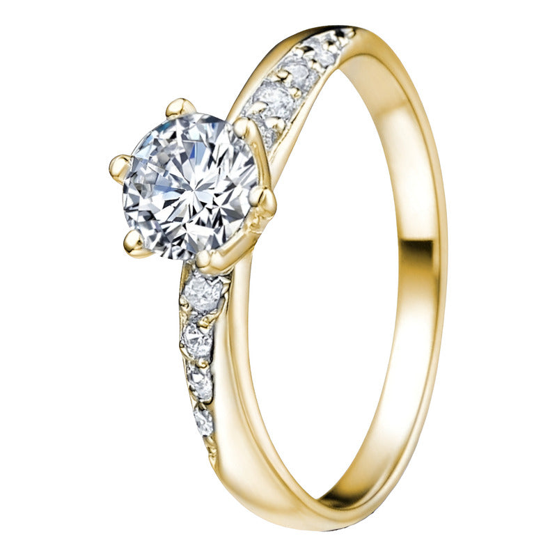 Anillo Promesa Plata Y Oro Rosa Moissanita Gra Fénix