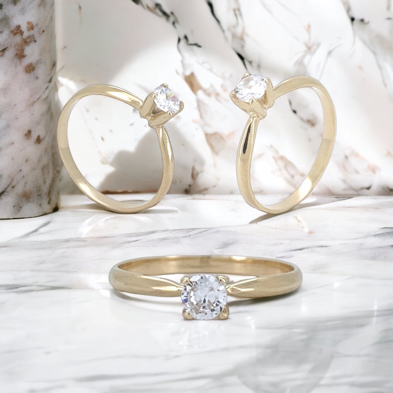 Anillo De Compromiso Oro 10k Con Moissanita 0.25ct