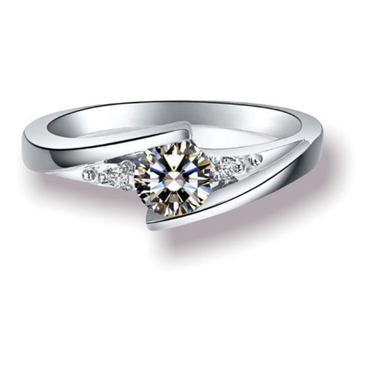 Anillo Compromiso Oro 14k Trinity Moissanita De 1.00ct