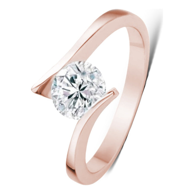 Anillo Compromiso Oro Solido 14k Diamante 0.15ct Slm