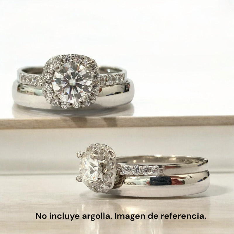 Anillo De Compromiso Oro 18k Moissanita 1.00ct Halo Vermij