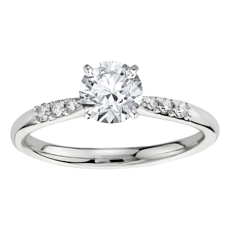 Anillo Compromiso Oro Blanco 14k Moissanita Gra 1.00ct Ty