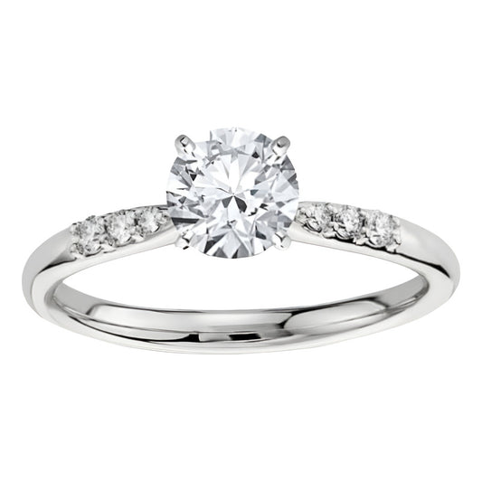 Anillo Compromiso Oro Blanco 14k Moissanita Gra 1.00ct Ty