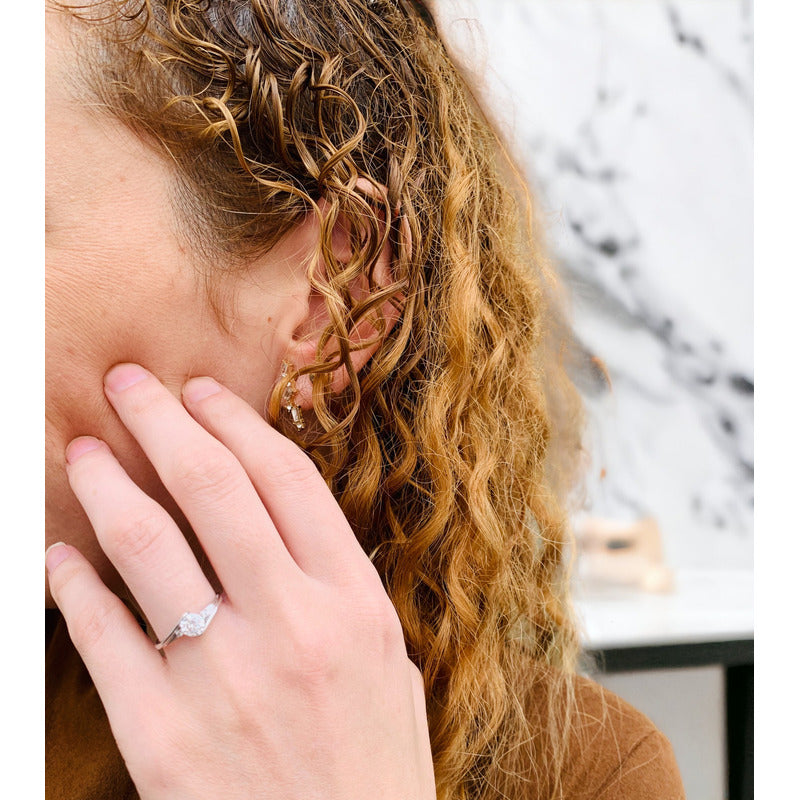 Anillo Compromiso Oro 14k Con Moissanitas 0.55ct Certificado