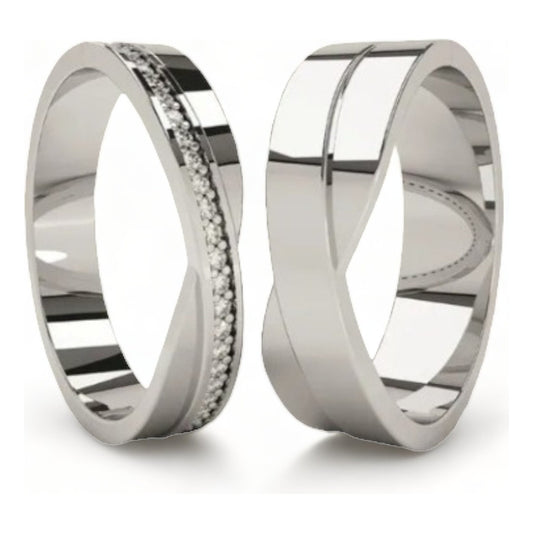 Par De Argollas De Matrimonio Oro 18k Moderno Elegante