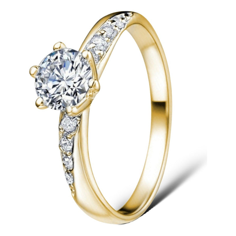 Anillo Compromiso Oro 18k Diamantes Moissanita Vermij Fénix.