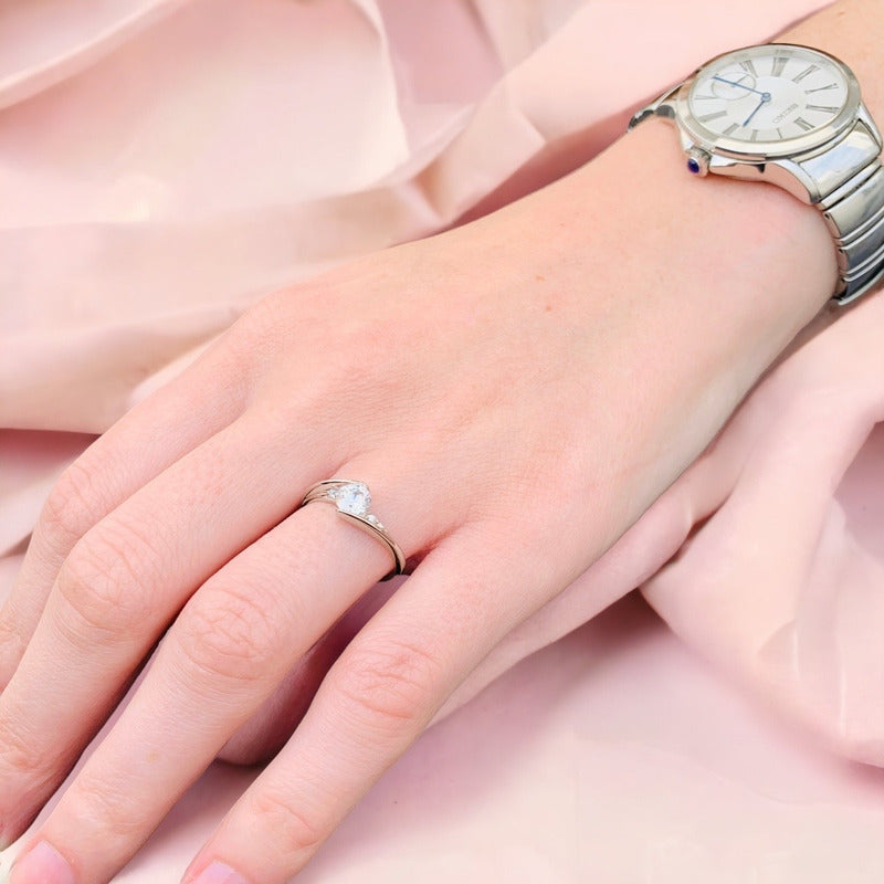 Anillo Compromiso Oro Amarillo 10k Brillante Premium Trinity