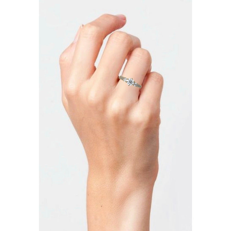 Anillo De Compromiso Oro 14k Moissanita 0.65ct Vermij Paris