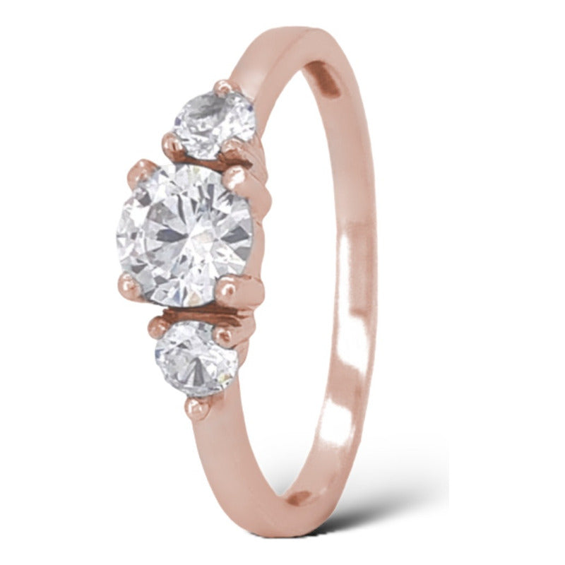Anillo Compromiso Oro Rosa 10k Moissanita Modelo Jazz