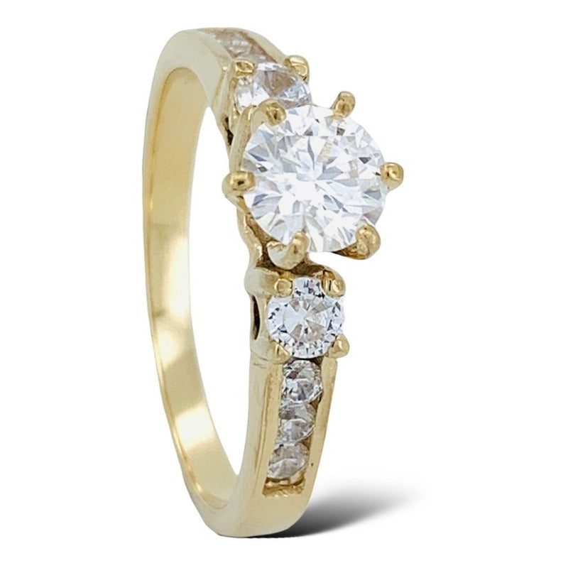 Anillo De Compromiso Oro 14k Moissanitas 1.09ct Totales Prs