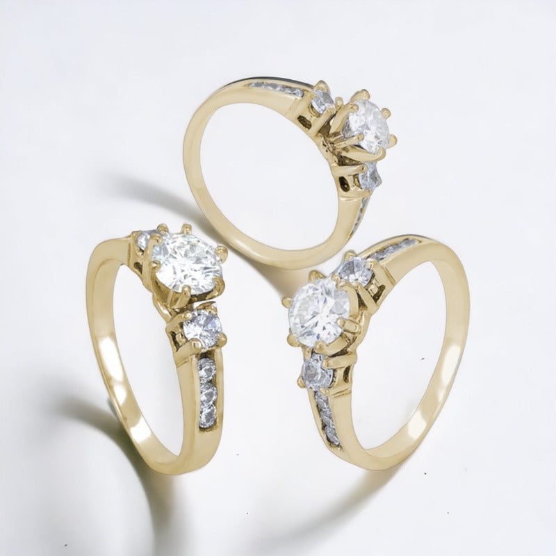 Anillo De Compromiso Plata 925 Brillantes Zirconias Paris