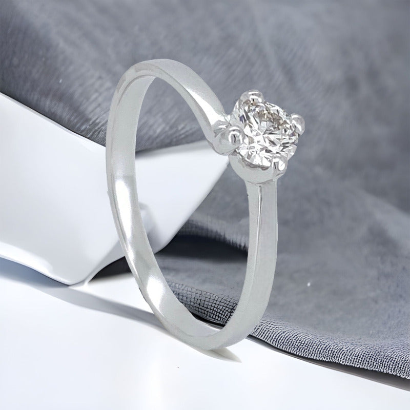 Anillos Compromiso 14k Y Diamante Natural 0.30ct Video