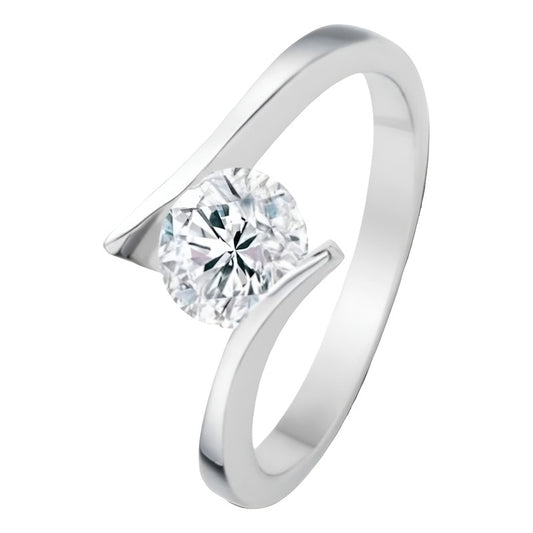 Hermoso Anillo De Compromiso Oro Blanco 10k Brillante Salme