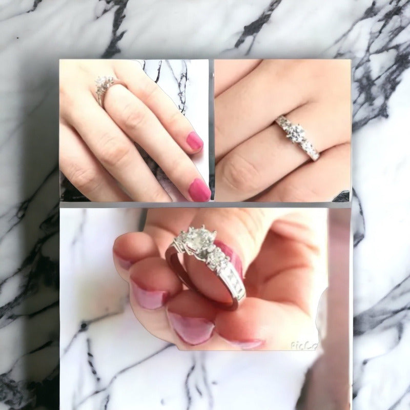 Anillo De Compromiso Plata 925 Brillantes Zirconias Paris