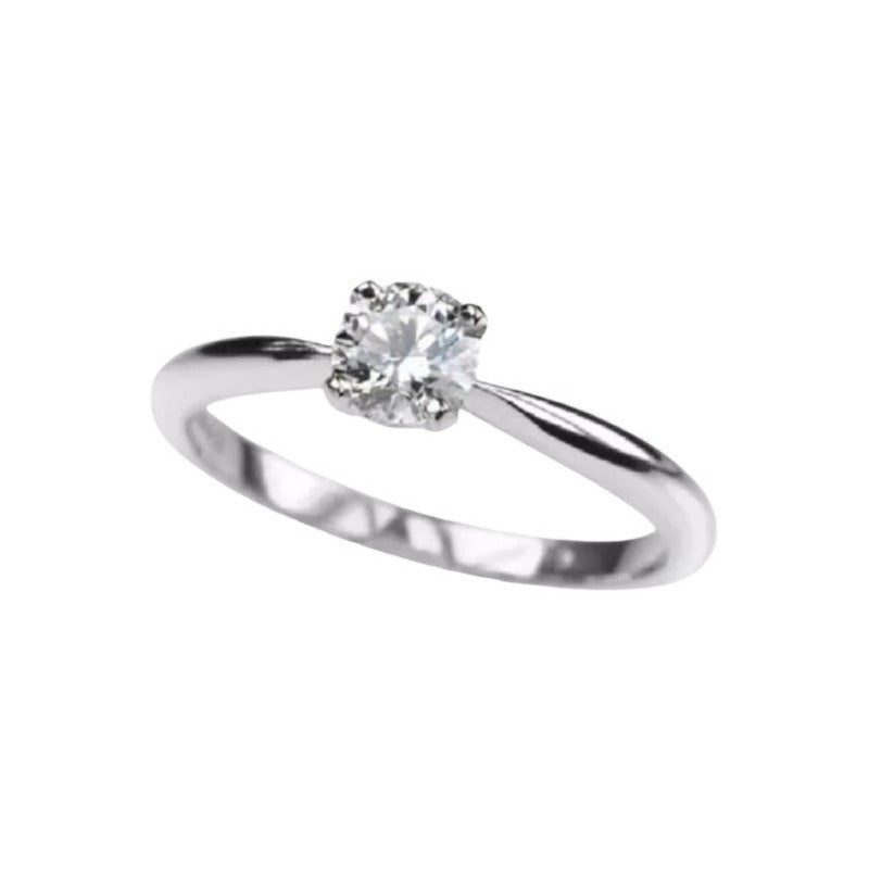 Anillos Compromiso 18k Y Diamante Natural 0.35ct Certificado