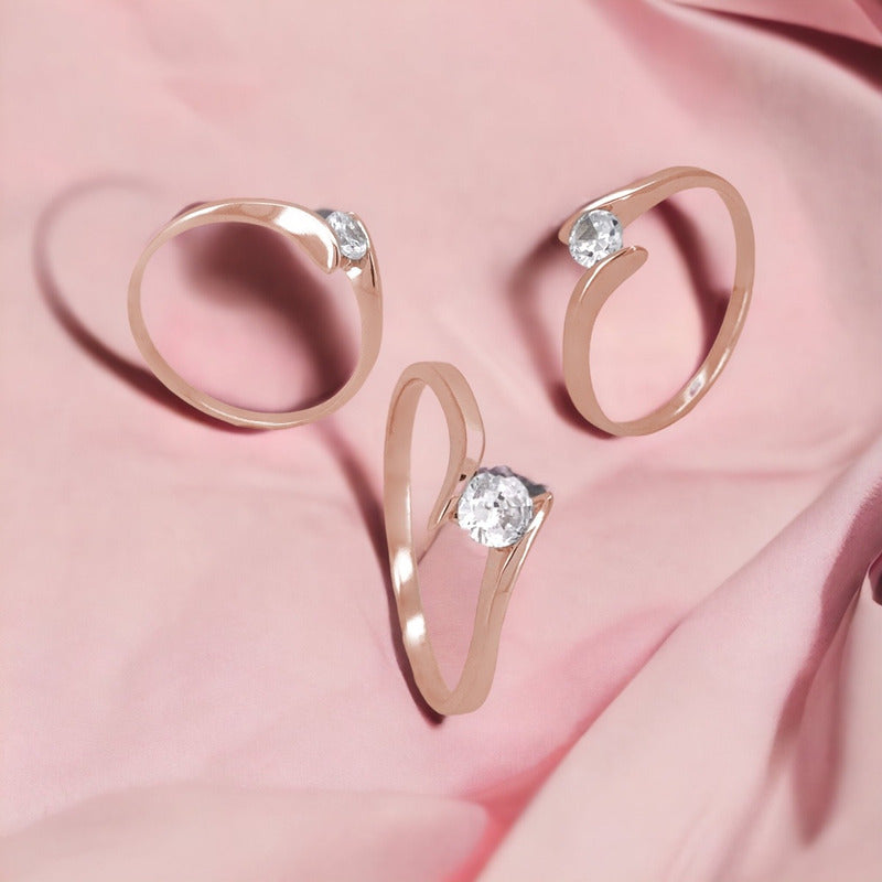 Anillo Compromiso Oro Solido 14k Diamante 0.15ct Slm