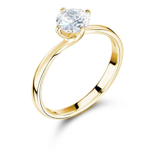 Anillo Compromiso Oro 14k Moissanita .40ct Certificado Twist
