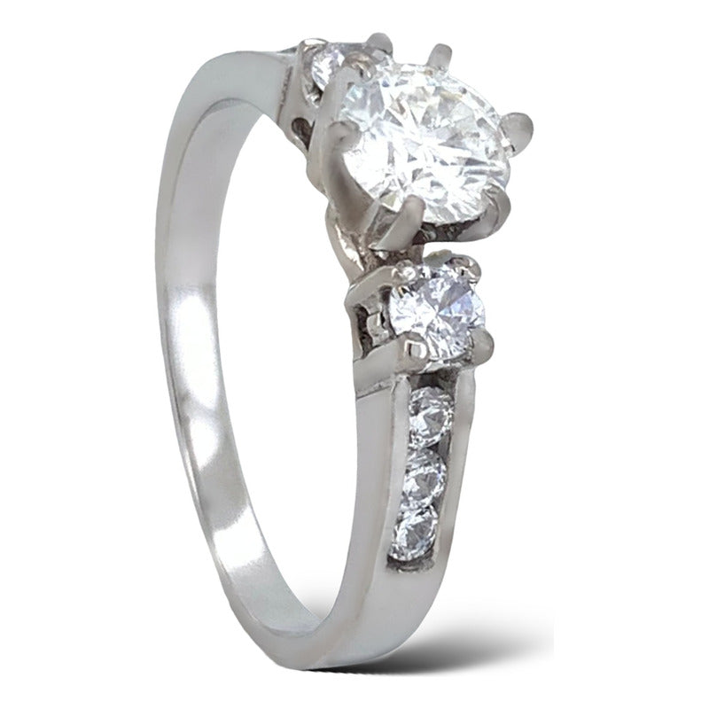 Anillo De Compromiso 10k Y Zirconia Swarovski Paris.10.c