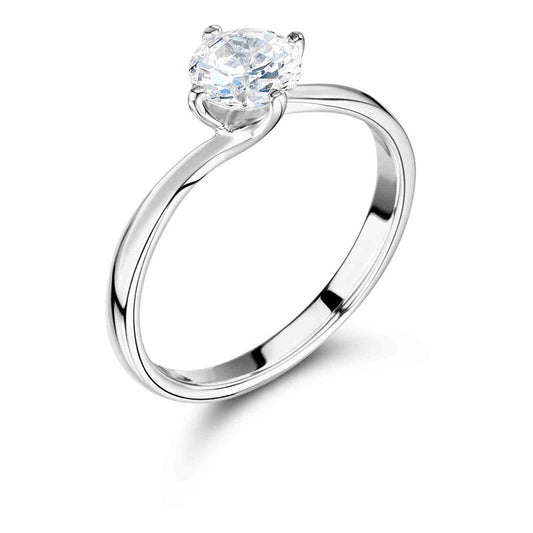 Anillo De Compromiso Oro Rosa 10k Moissanita 0.50ct Twist.