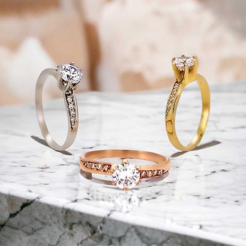 Anillo Compromiso Oro 18k Diamantes Moissanita Vermij Fénix.
